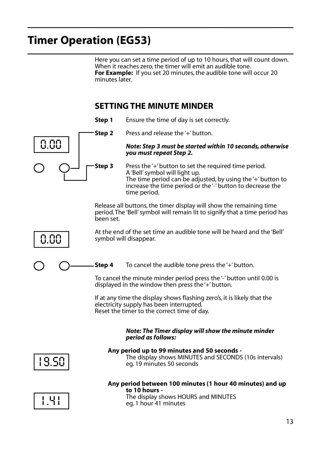 Hotpoint EG72, EG53 installation instructions 19.50 