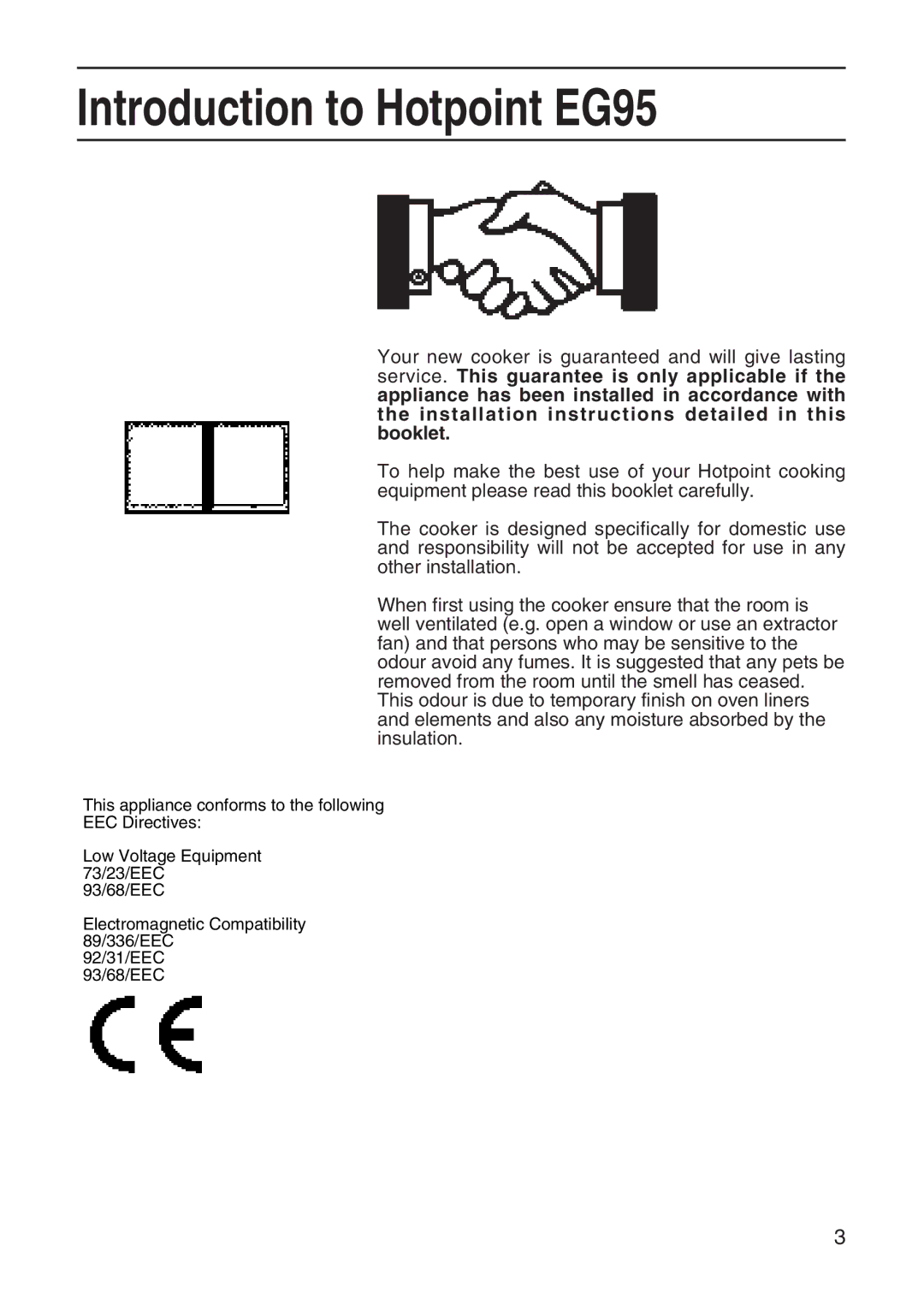 Hotpoint manual Introduction to Hotpoint EG95 