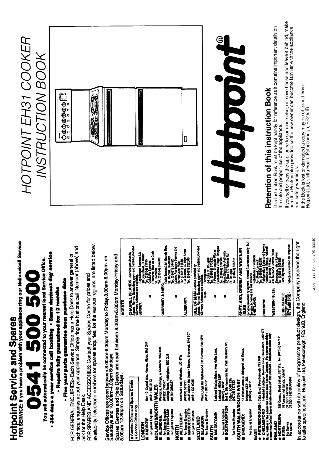 Hotpoint EH31 manual 