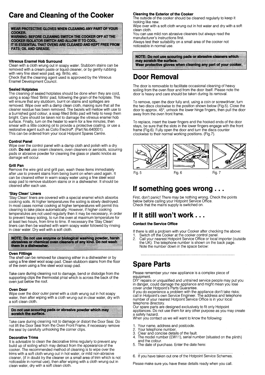 Hotpoint EW11 manual 