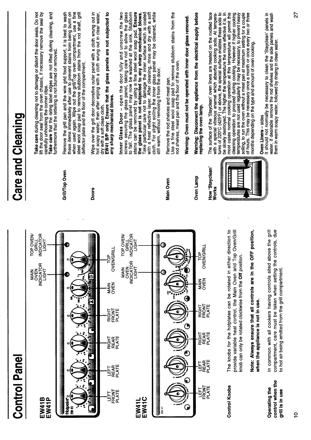 Hotpoint EW41 manual 