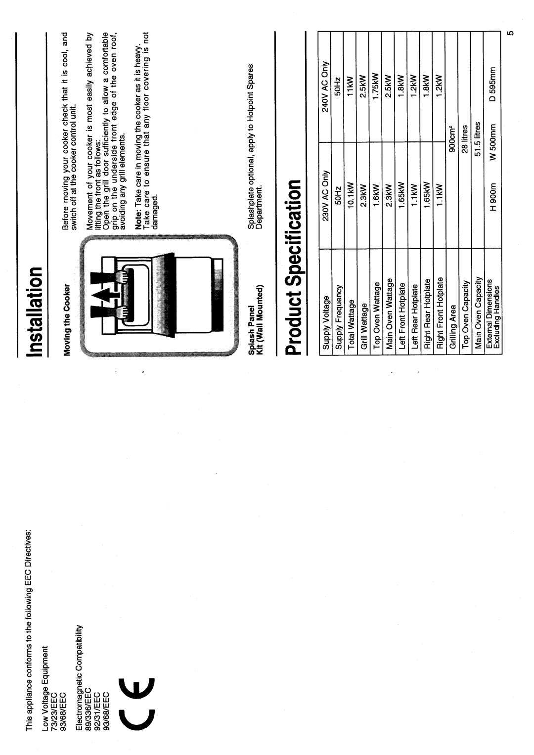 Hotpoint EW41 manual 