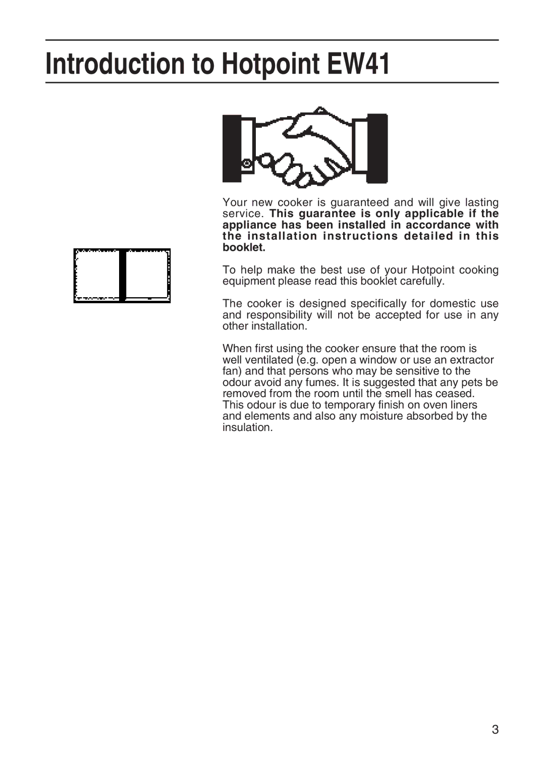 Hotpoint manual Introduction to Hotpoint EW41 