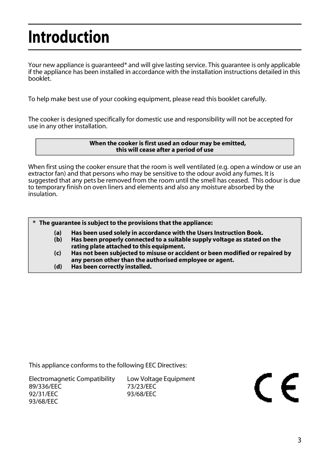 Hotpoint EW51 manual Introduction 