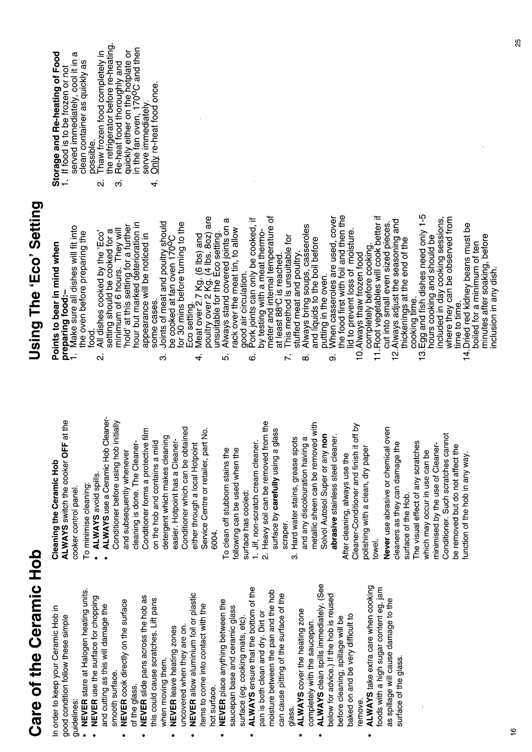 Hotpoint EW71 manual 