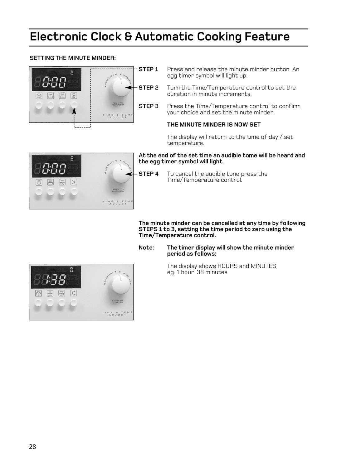 Hotpoint EW93 manual Setting the Minute Minder 