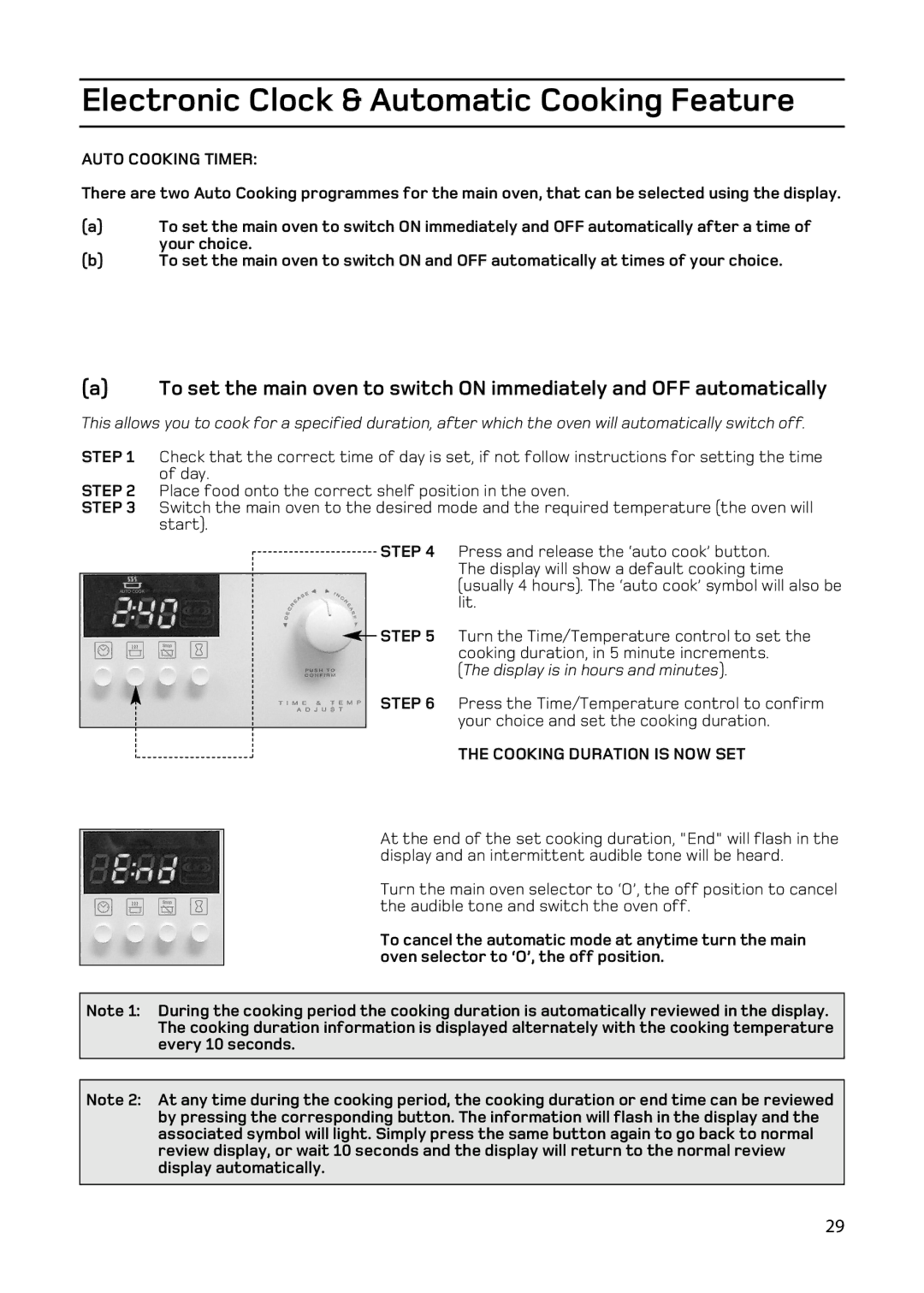 Hotpoint EW93 manual Auto Cooking Timer 