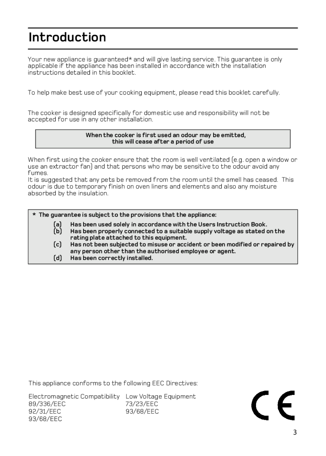 Hotpoint EW93 manual Introduction 