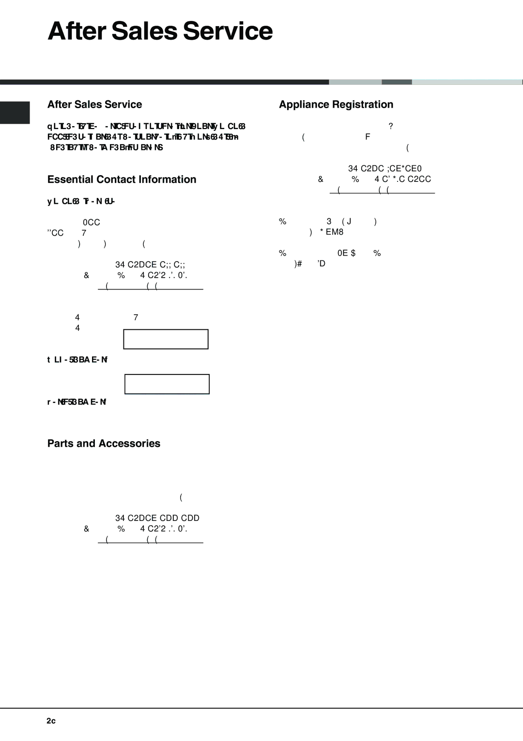 Hotpoint FDF-780 manual After Sales Service, Essential Contact Information, Parts and Accessories, Appliance Registration 