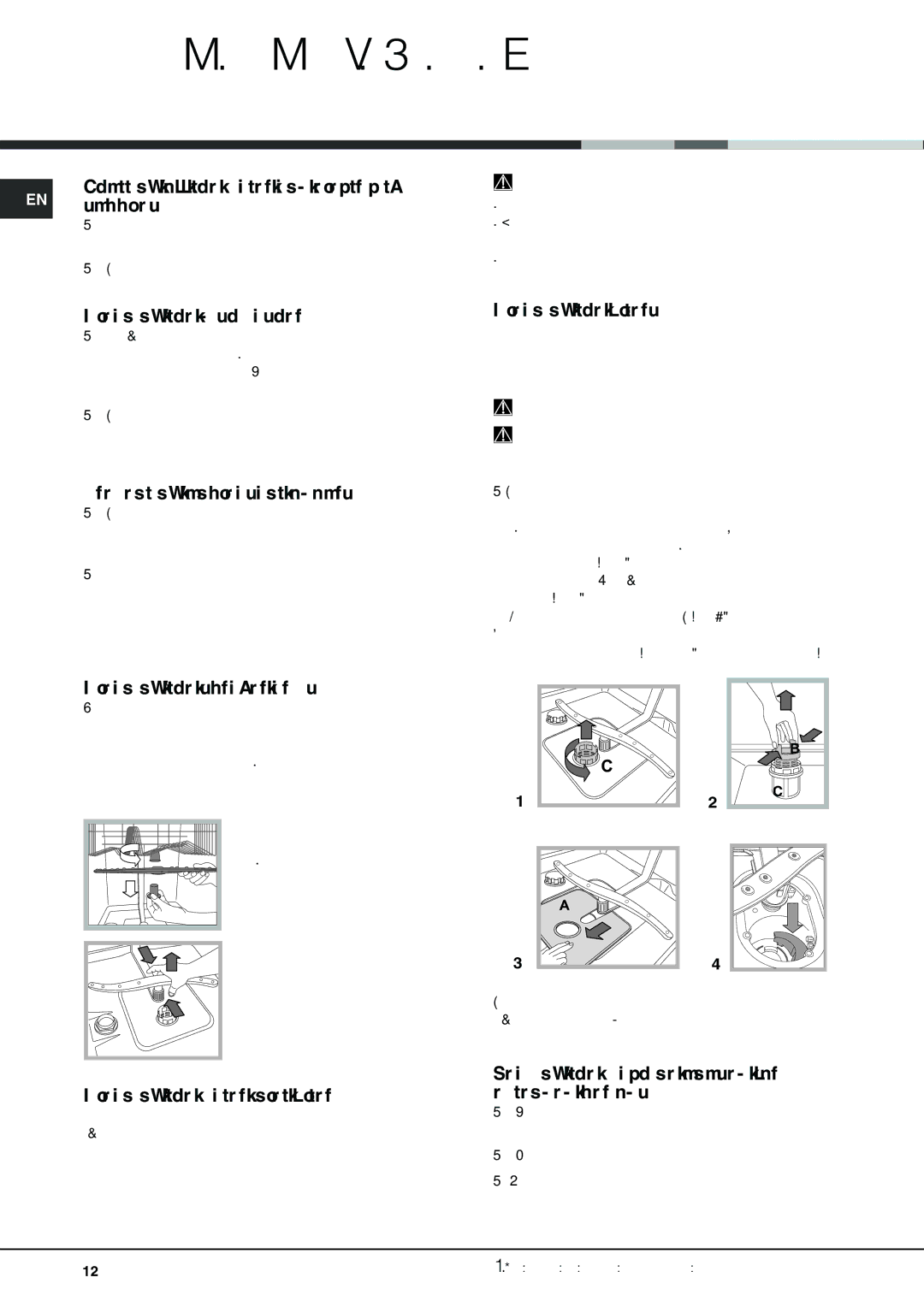 Hotpoint FDUD 4812 manual Care and maintenance 