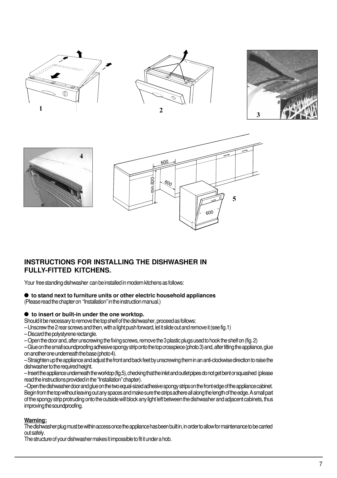 Hotpoint FDW80 manual 600 