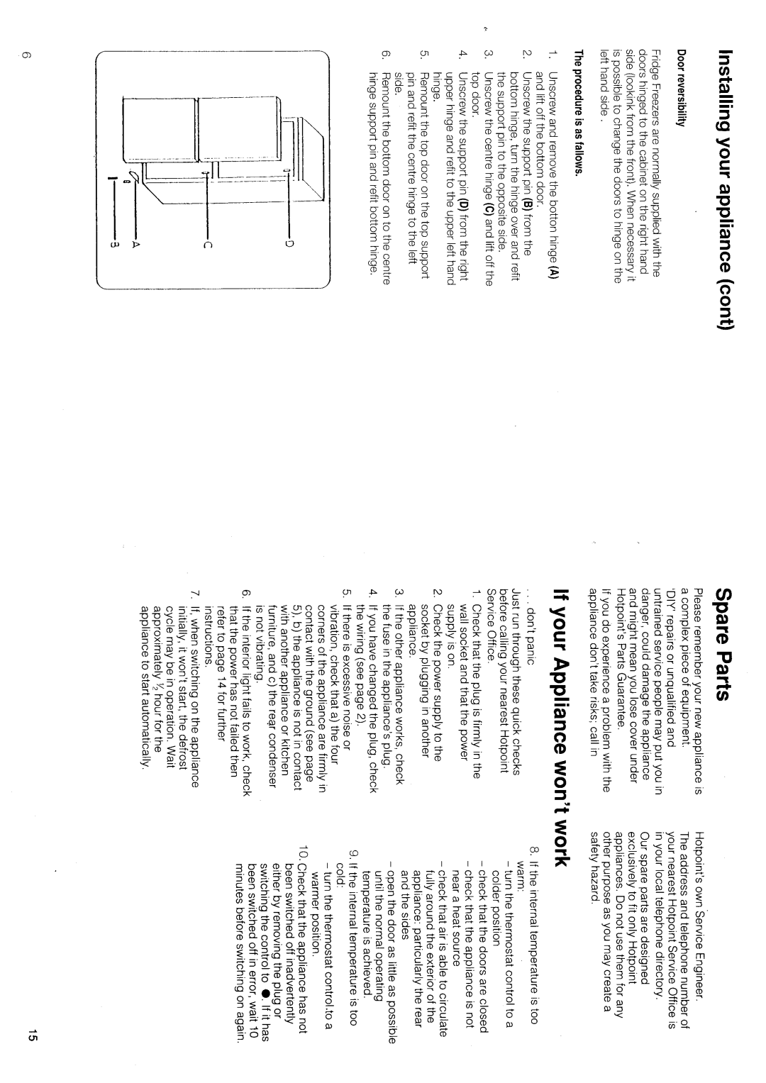 Hotpoint FF40 manual 