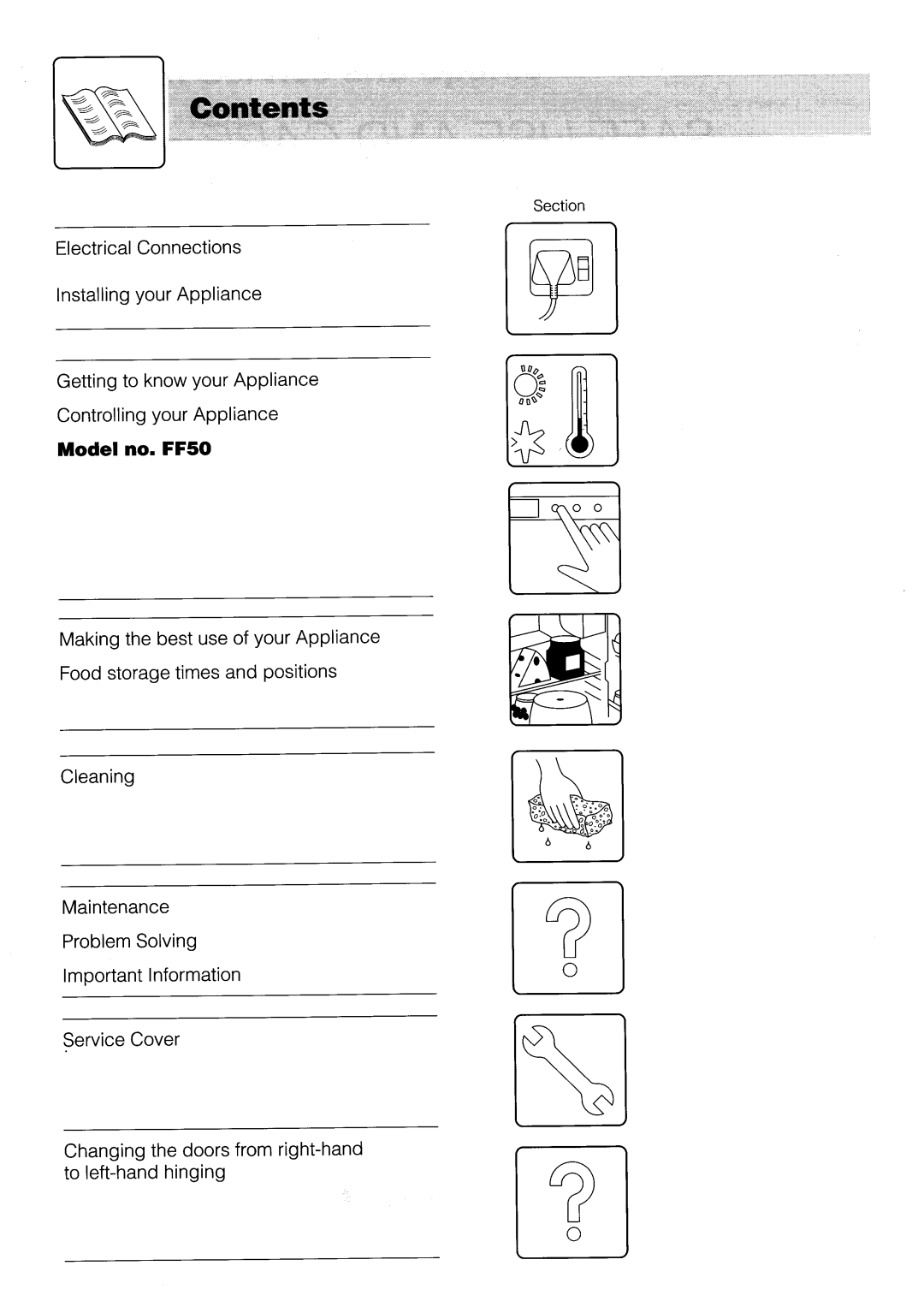 Hotpoint FF50 manual 