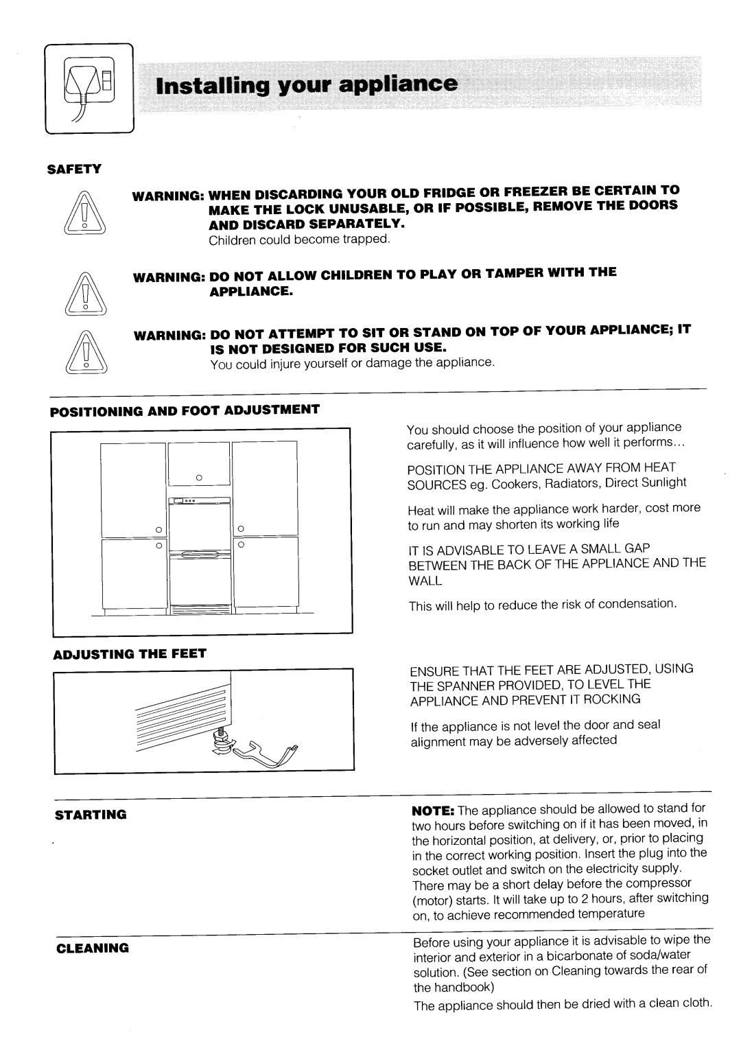 Hotpoint FF50 manual 