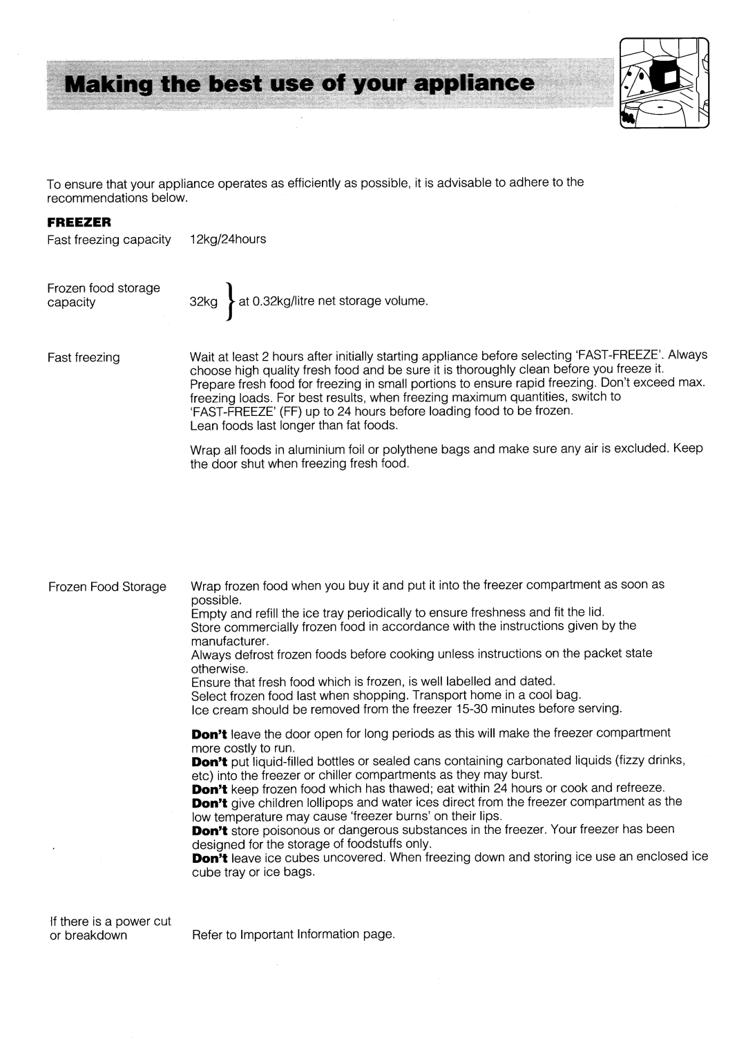 Hotpoint FF50 manual 