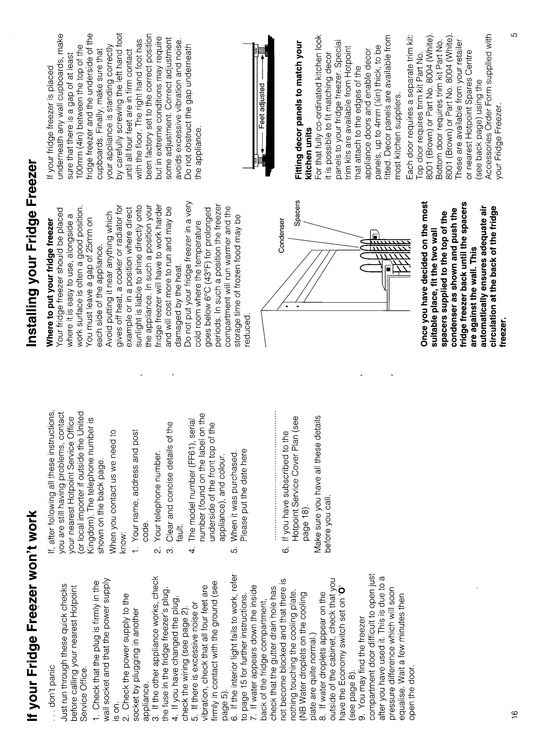 Hotpoint FF61 manual 