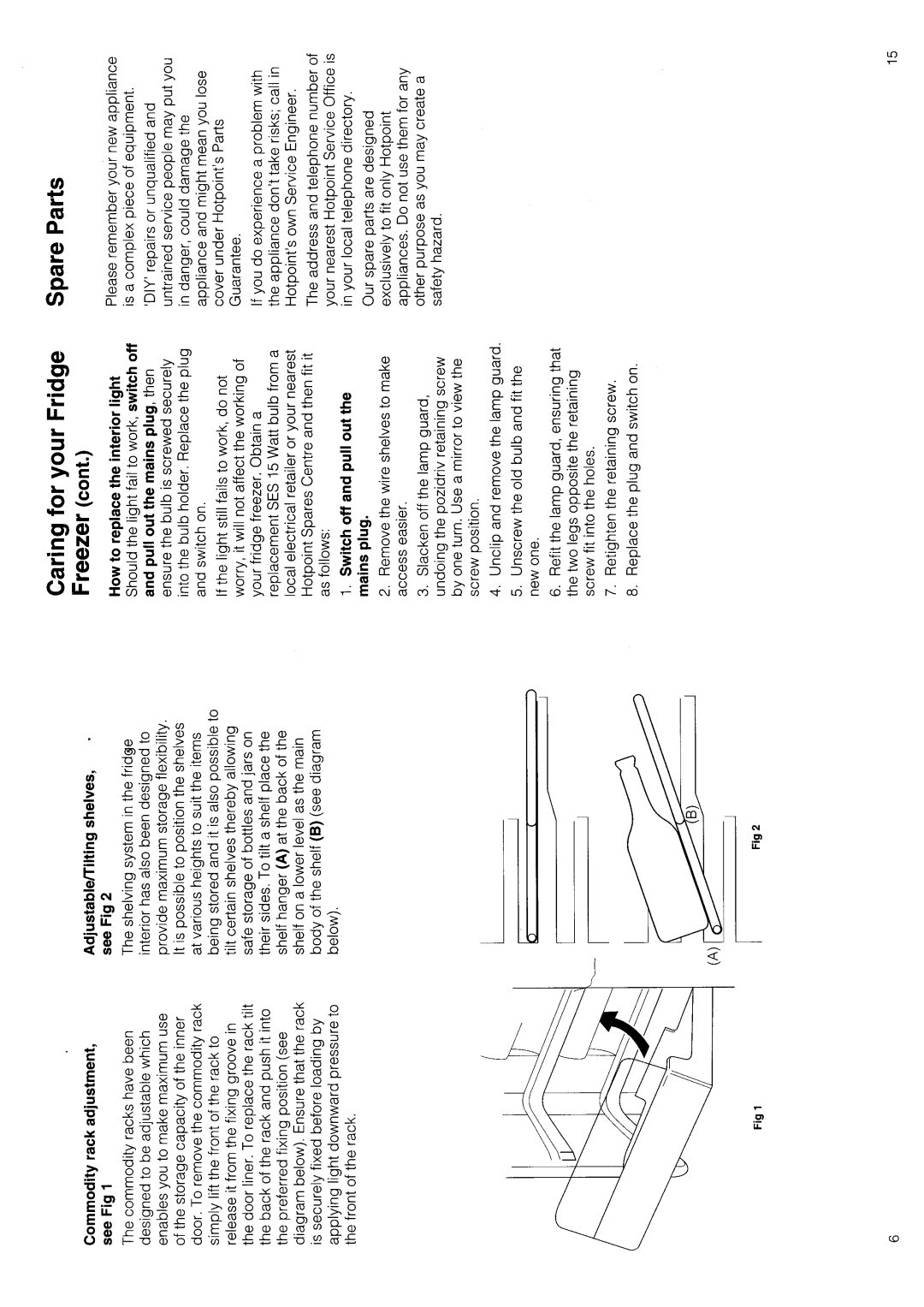 Hotpoint FF61 manual 