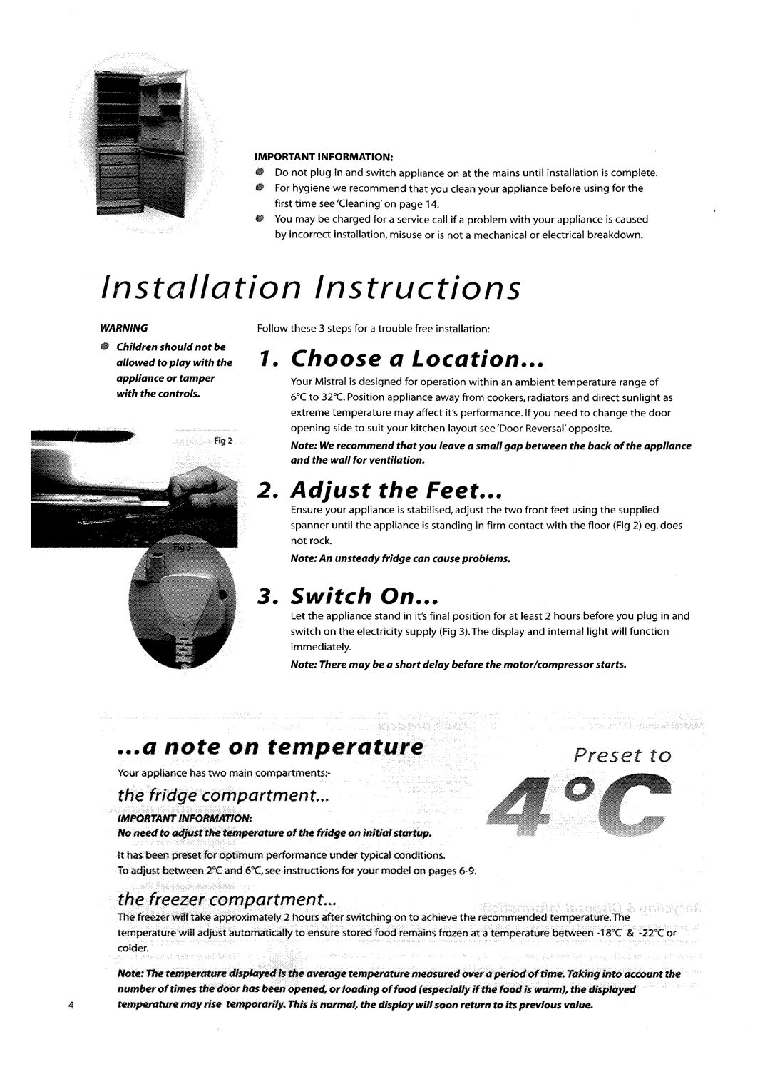 Hotpoint FF71/FF91 manual 