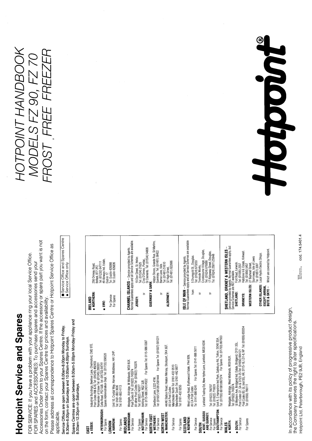 Hotpoint FZ 90 manual 