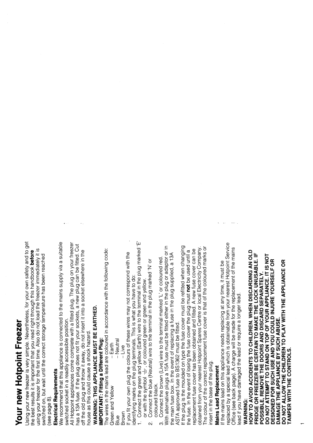 Hotpoint FZ 90 manual 