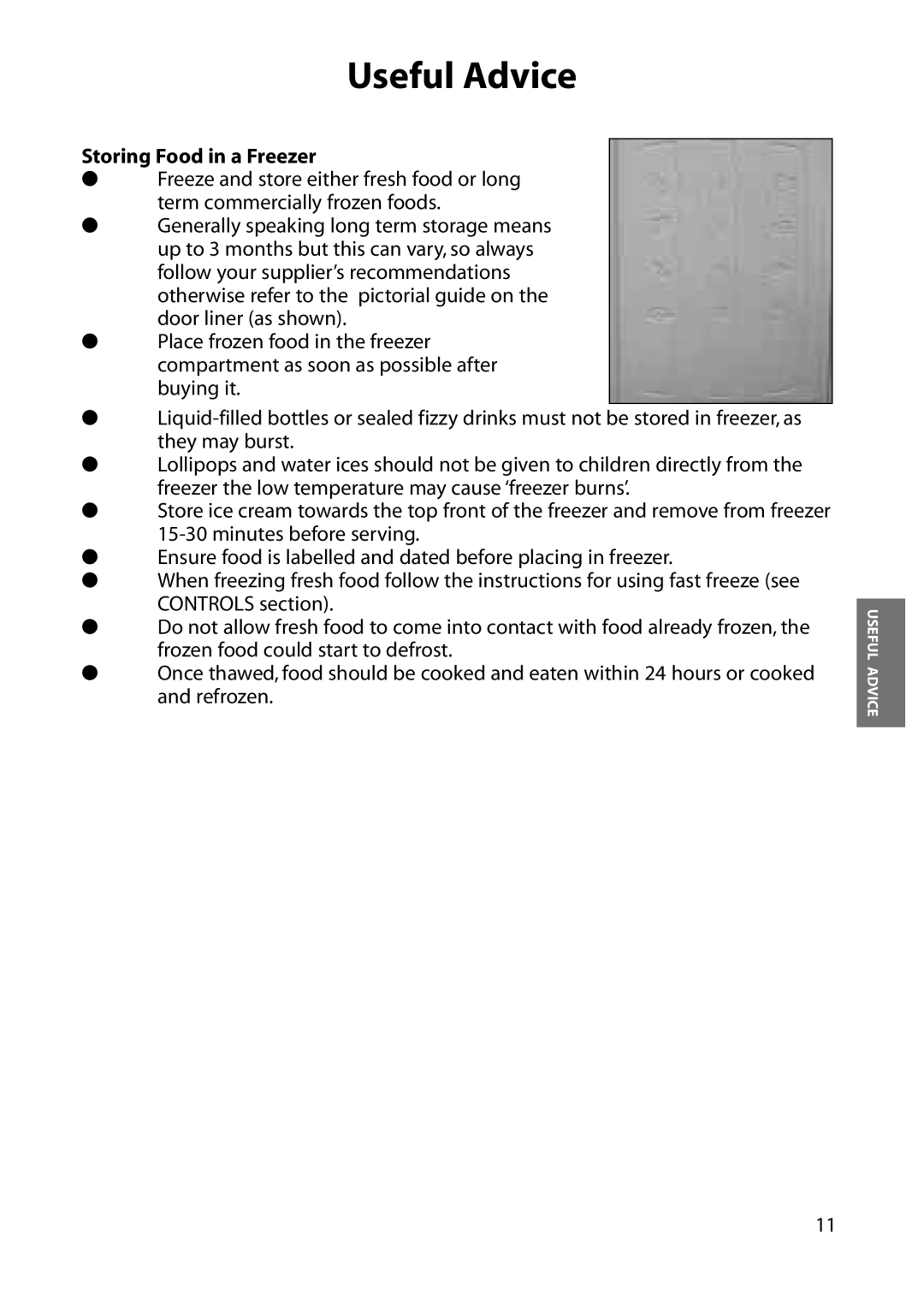 Hotpoint FZA81, FZA51, FZM81, FZM51 manual Storing Food in a Freezer 