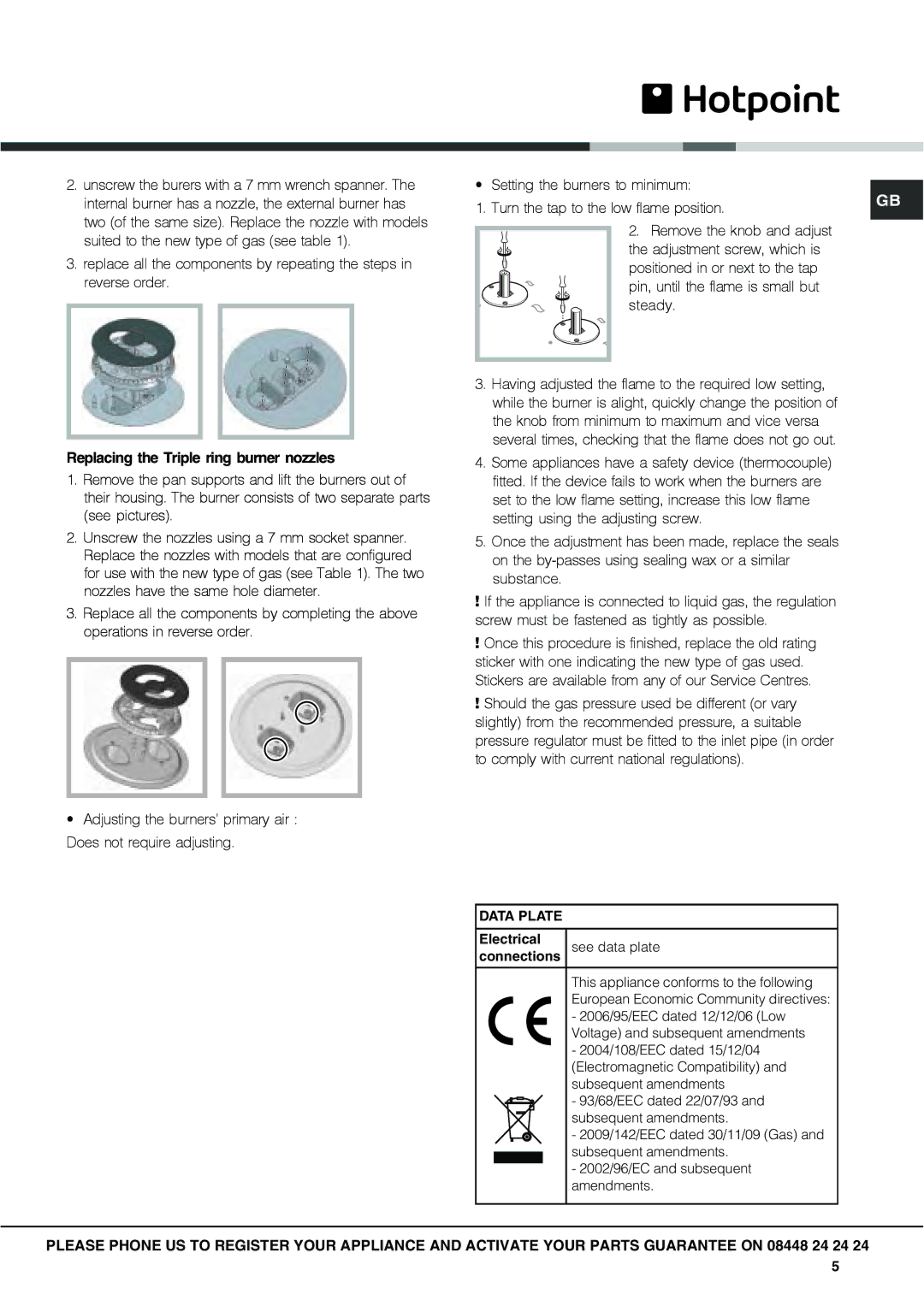 Hotpoint GC640IX specifications Data Plate 