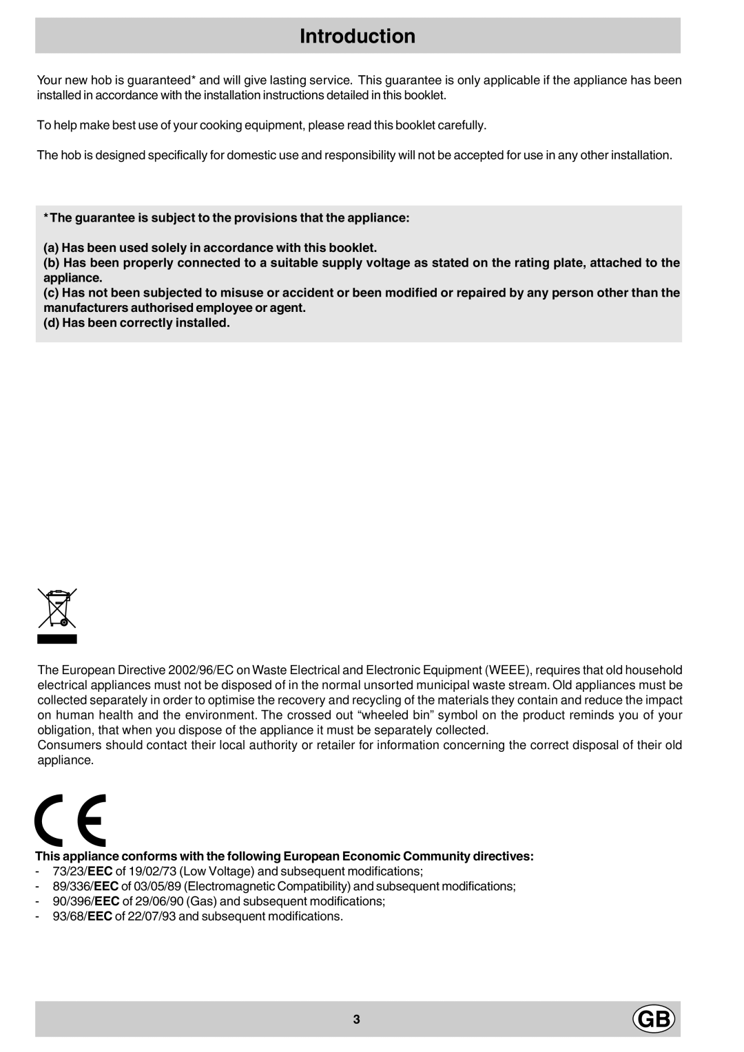 Hotpoint GF640, GF641 manual Introduction 