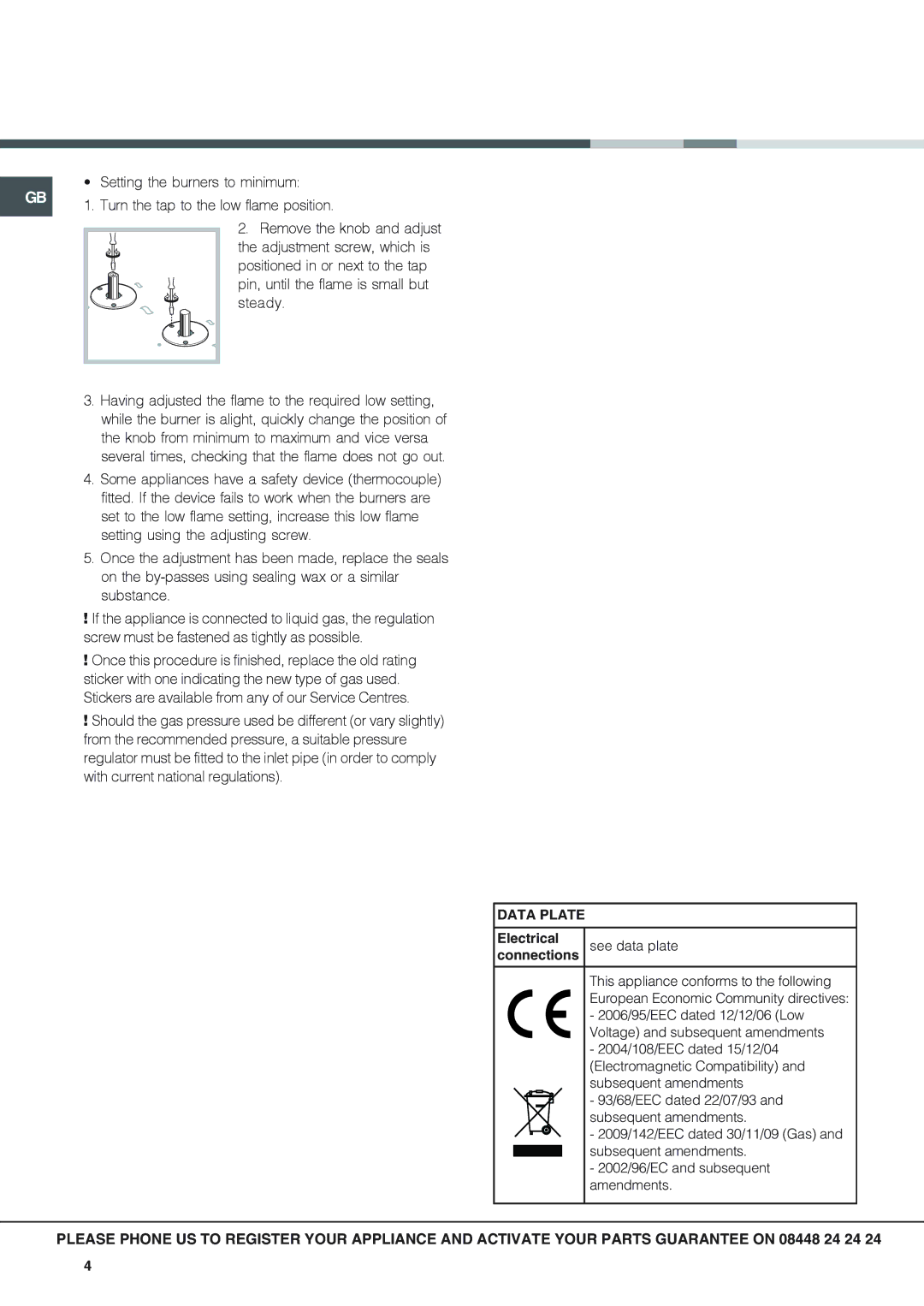 Hotpoint GP641X specifications Steady 