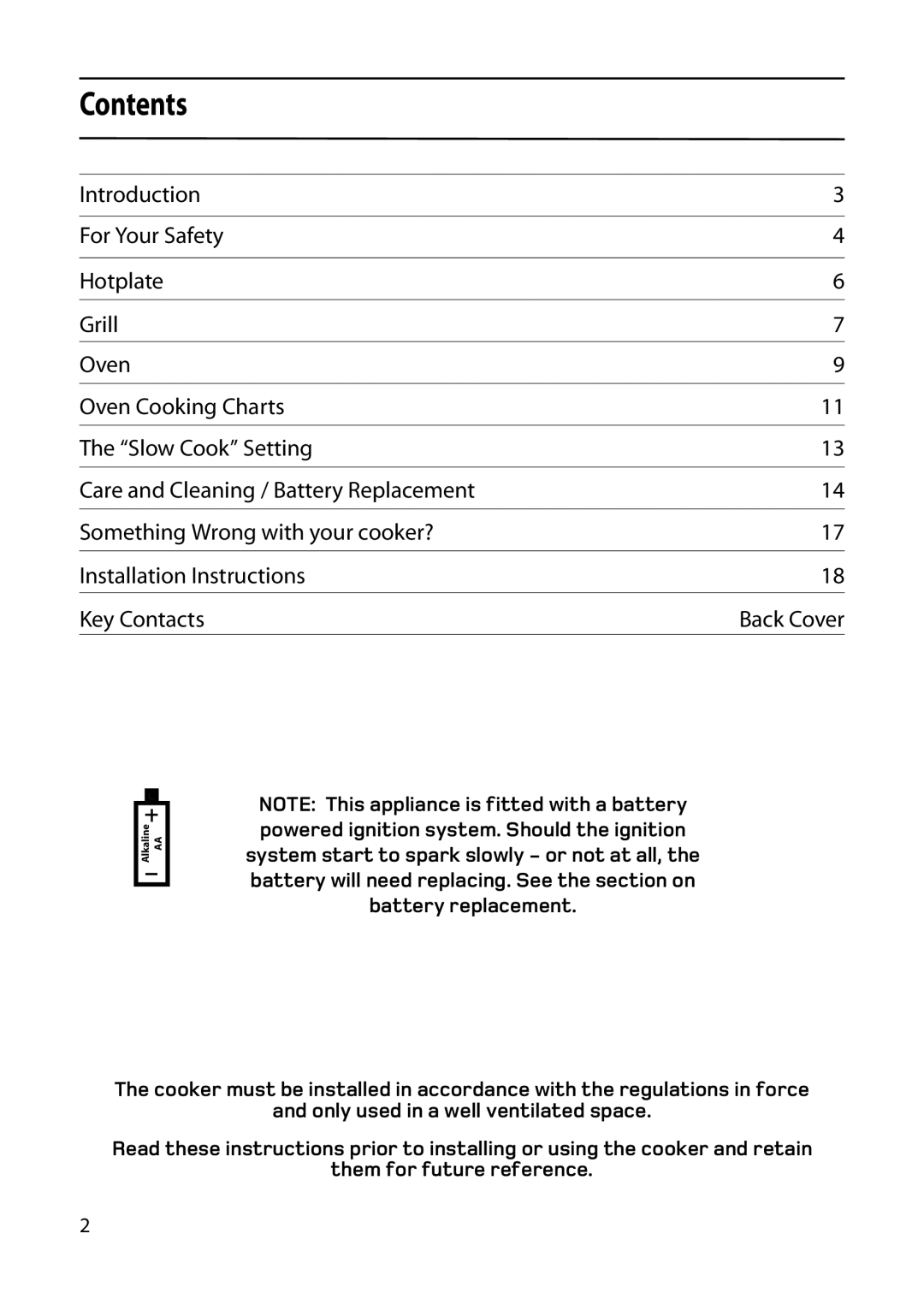 Hotpoint GW32, GWL32 manual Contents 