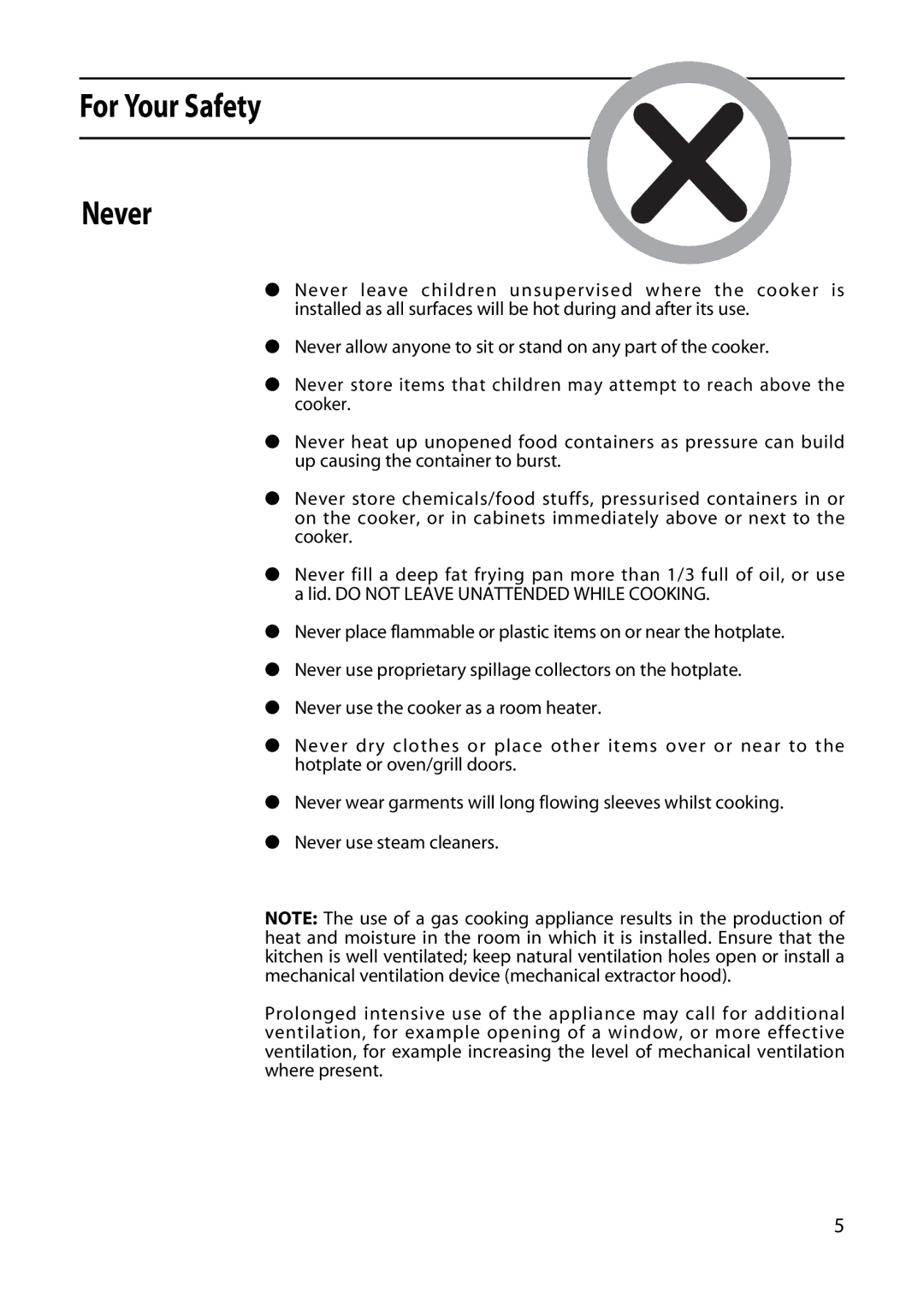 Hotpoint GWL32, GW32 manual For Your Safety Never 