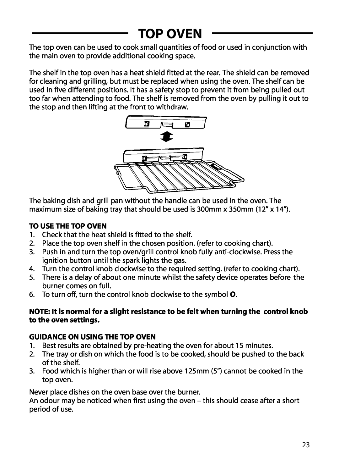 Hotpoint 6 DOG, GW66, GW54, GW62 manual To Use The Top Oven, Guidance On Using The Top Oven 