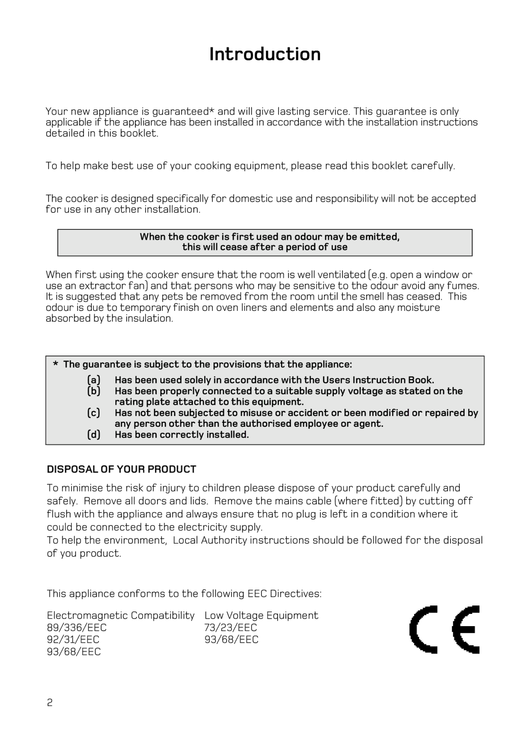 Hotpoint H151EWH manual Introduction, Disposal of Your Product 