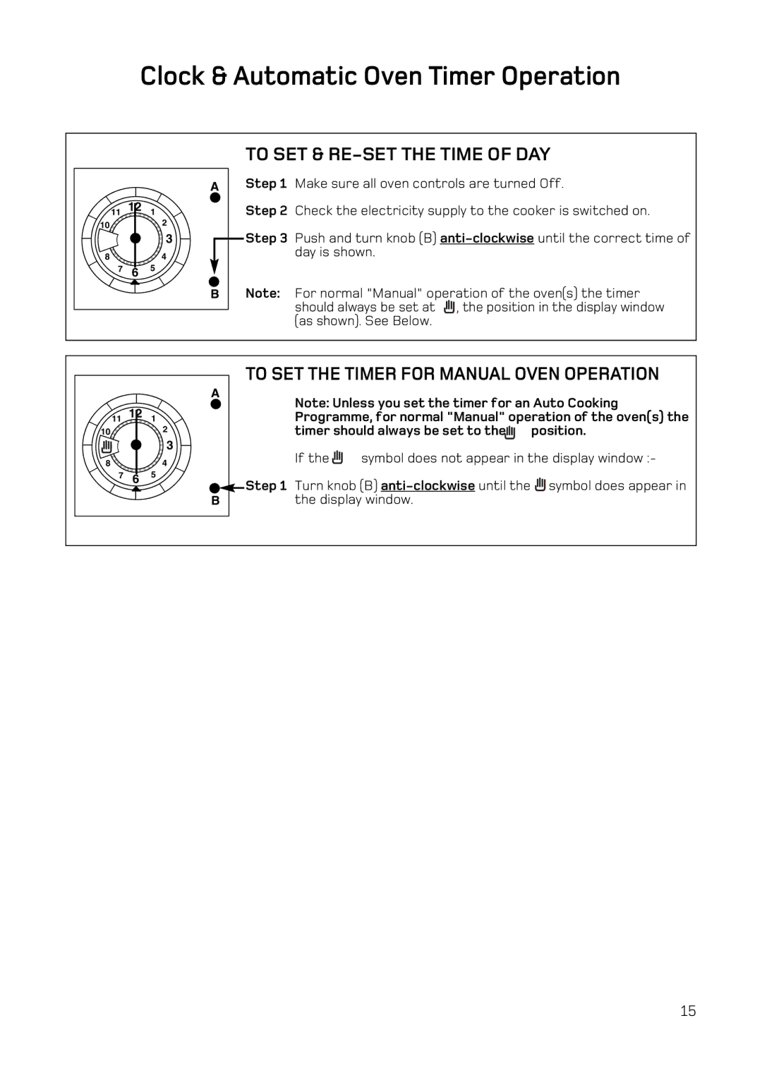 Hotpoint H251EWH manual Clock & Automatic Oven Timer Operation, To SET & RE-SET the Time of DAY 