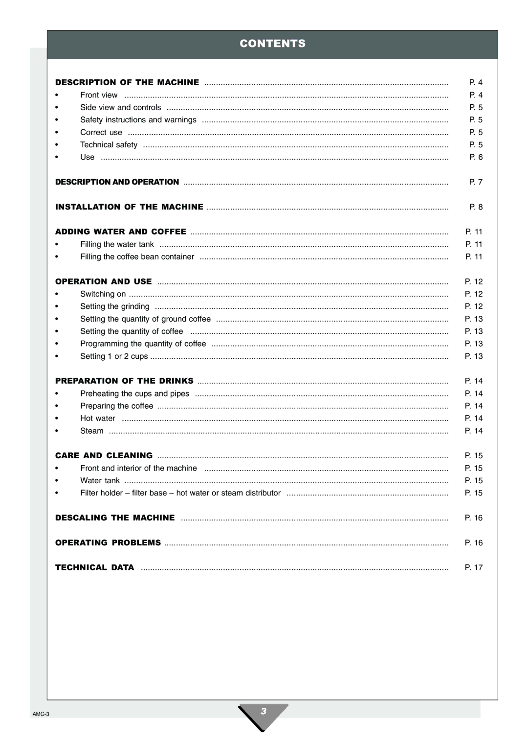 Hotpoint HCM60 manual Contents 