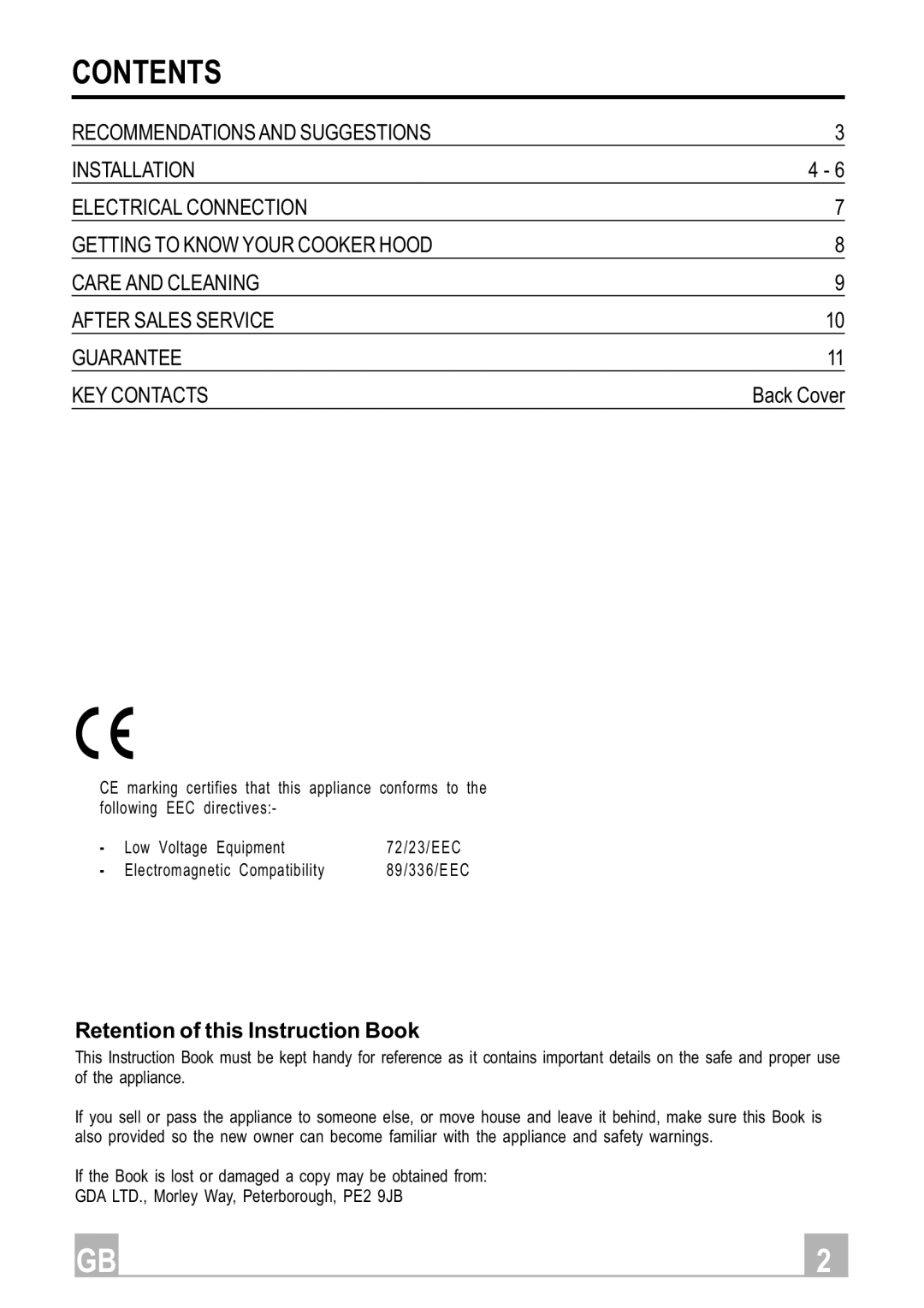 Hotpoint HD90X manual Contents 