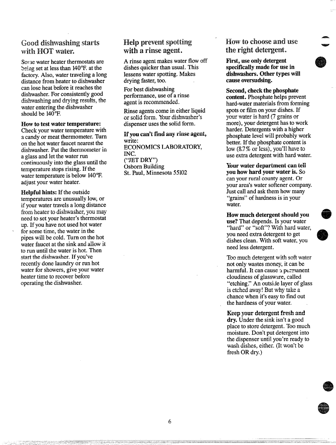 Hotpoint HDA 467, HDA 597, HDA 477 manual Help pre%’entspotting, If youcan’tfindanyrinseagent, write 