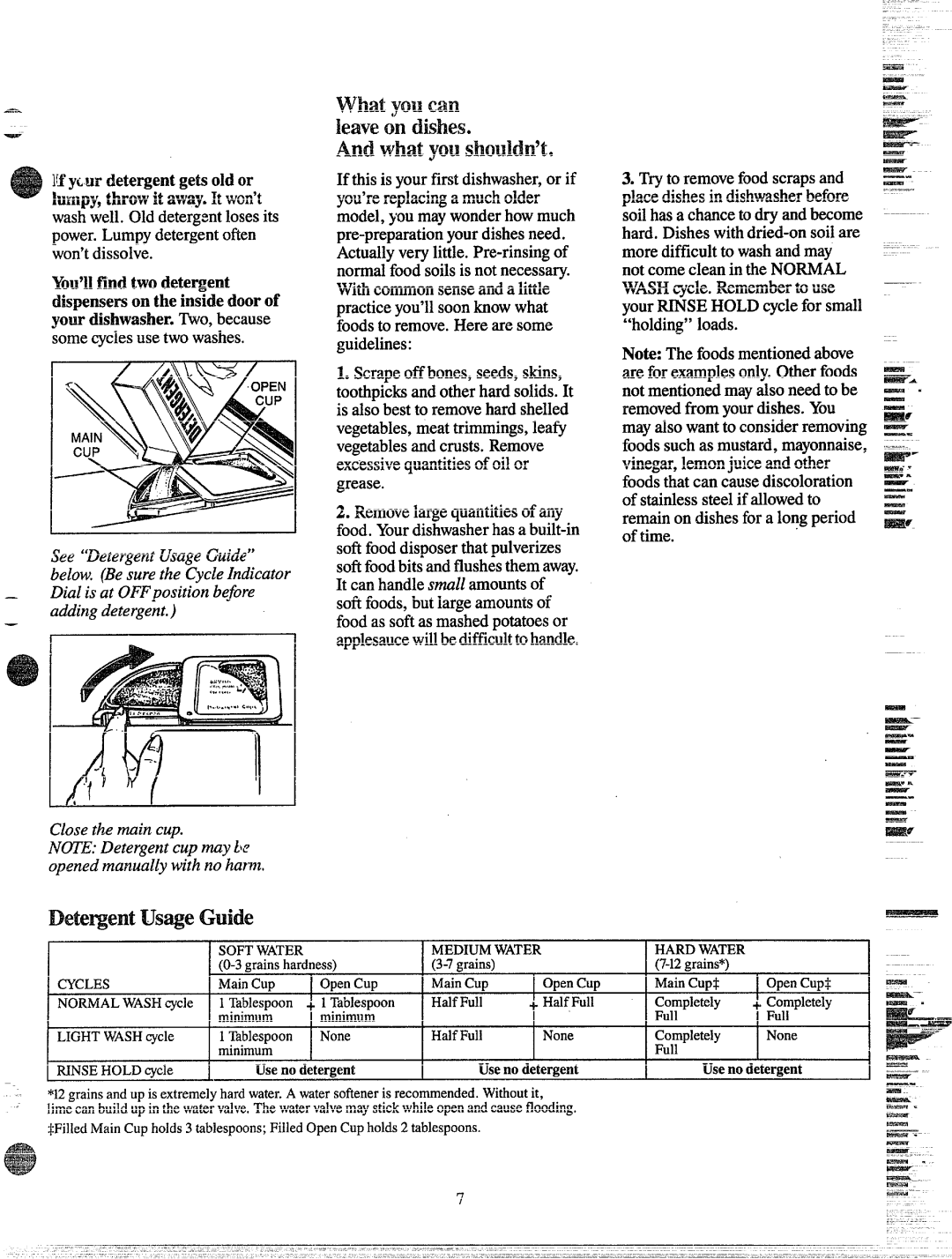 Hotpoint HDA 597, HDA 467, HDA 477 manual ITytur detergentgetsoldor Imf~l~y,throwit away.It won’t, 3grainshardness 