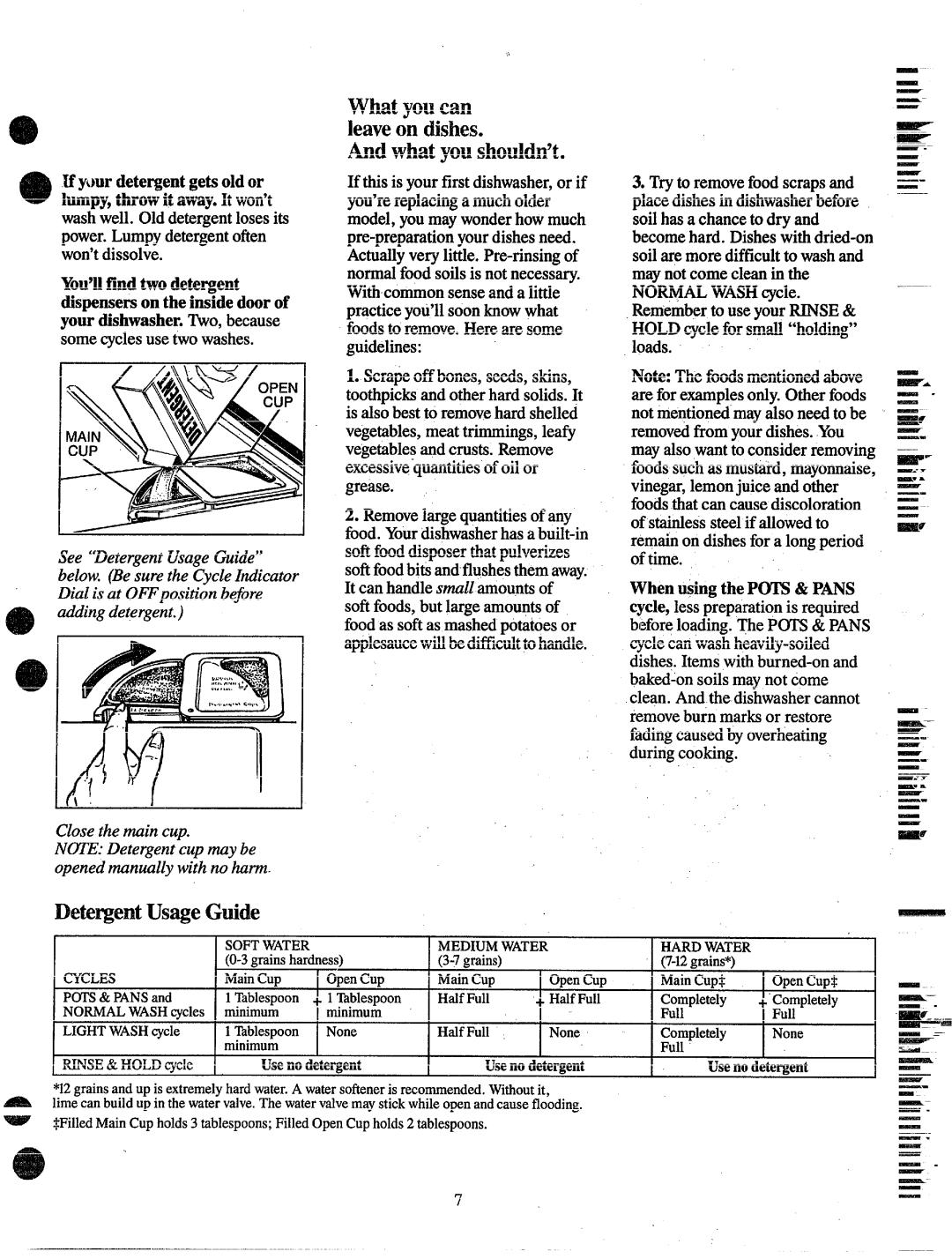 Hotpoint HDA-997 manual Mat youcan leaveon tishes. AndwhatyoushouIdn9t, Dete~entUsageGuide 