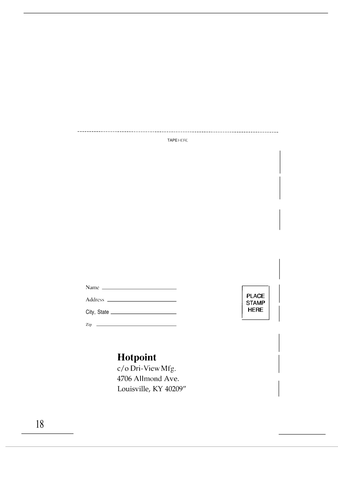 Hotpoint HDA750 warranty Hotpoint 