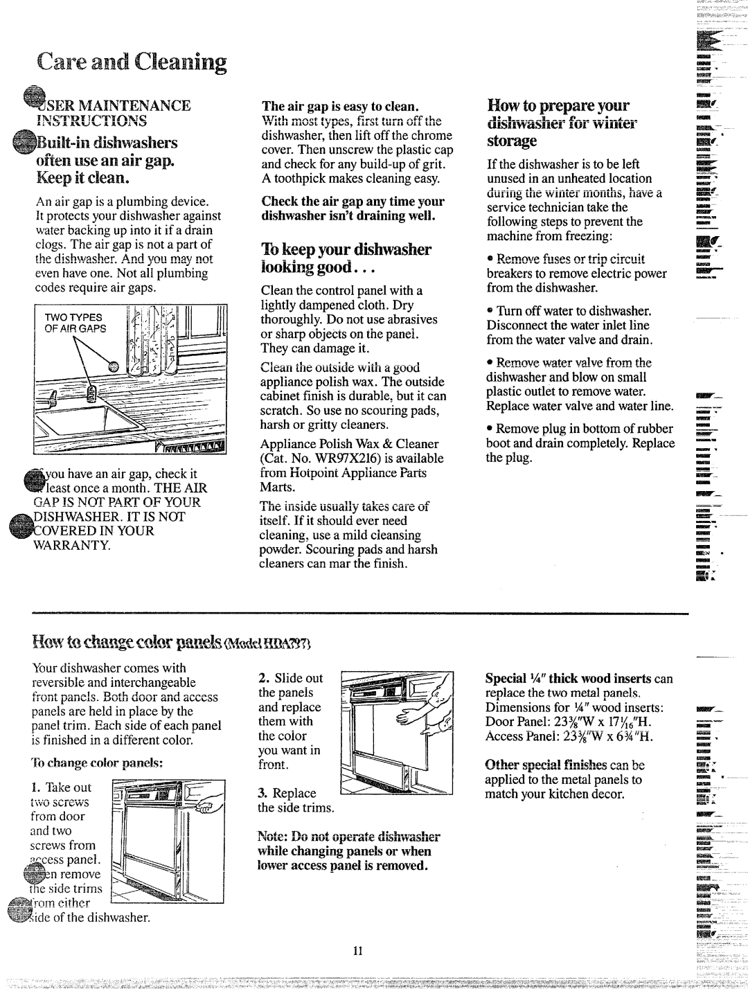 Hotpoint HDA797, HDA787 warranty Careandcleaning, Serniaintenance 