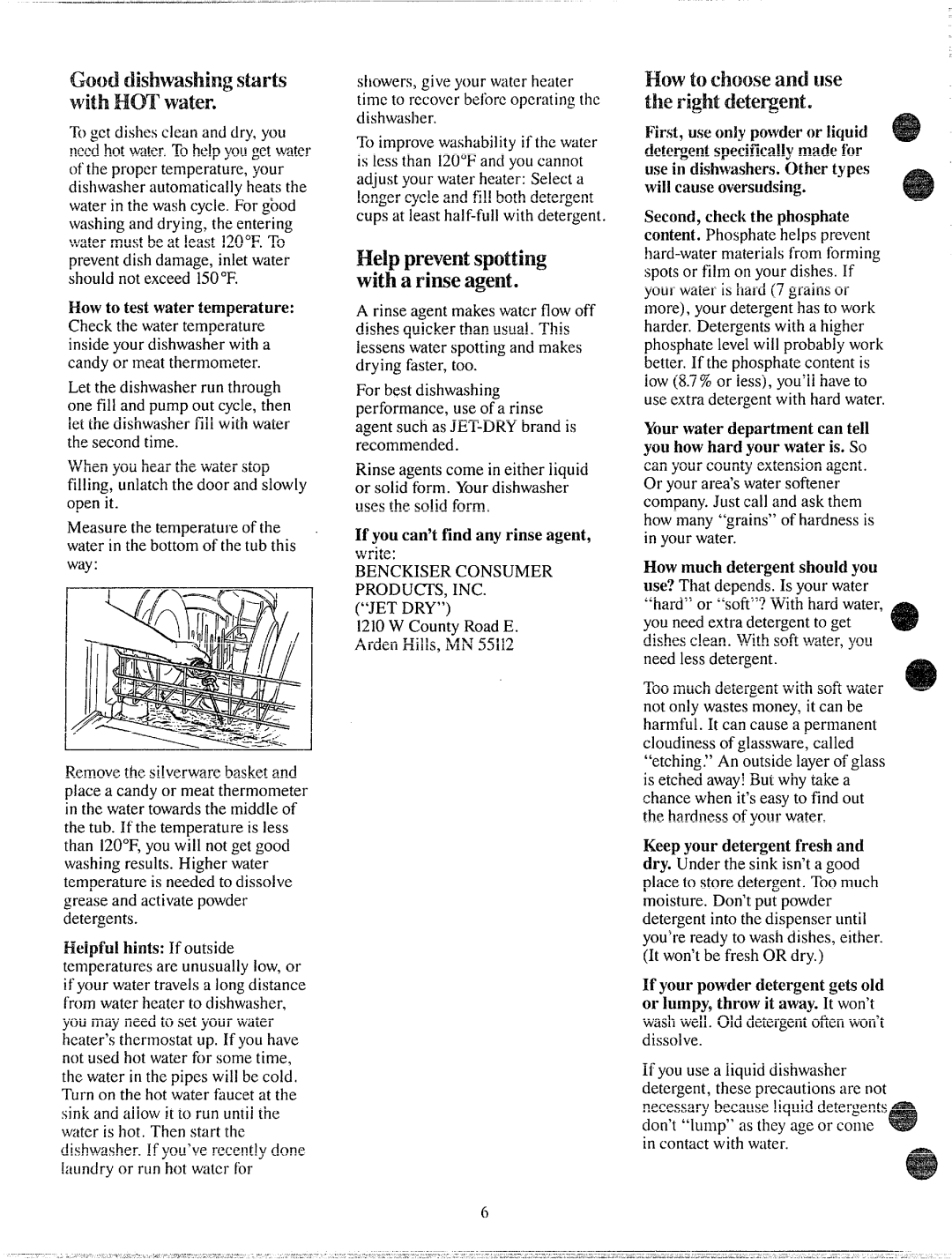 Hotpoint HDA787, HDA797 warranty With a rinse~ellte, Help preventspotting, If youcan’tfind anyrinseagent, write 