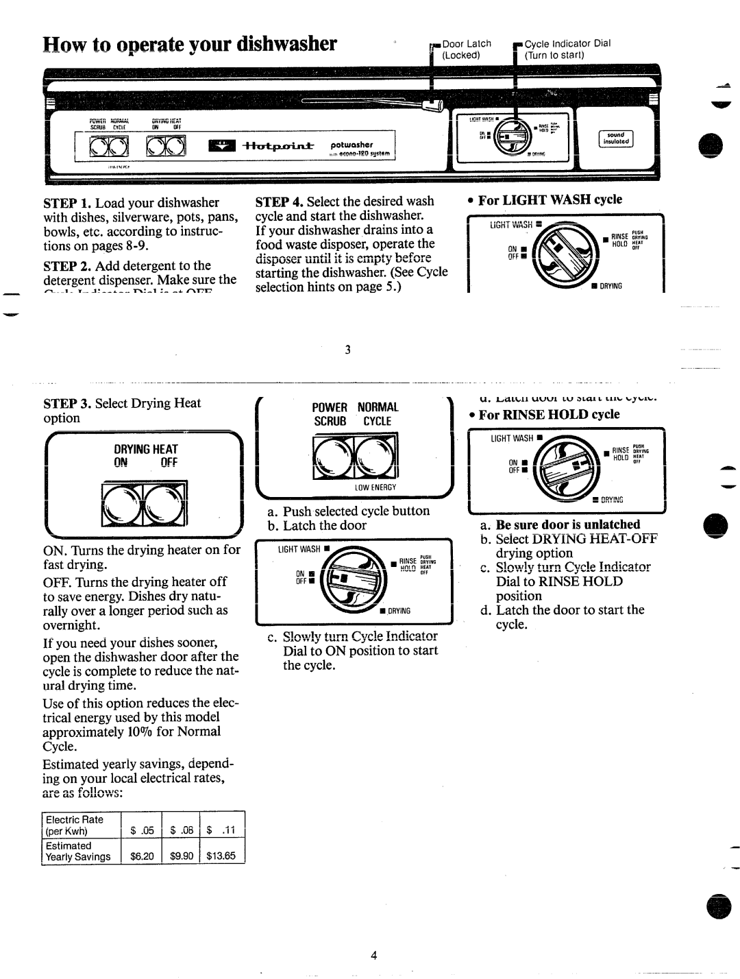 Hotpoint HDA795 manual HOWtOoperateyOu~dishwasher 