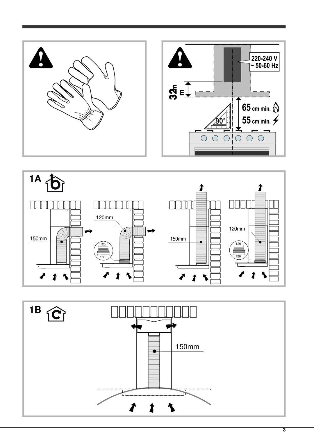 Hotpoint HDF6.5SAB, HDA9.5SAB, HDF9.5SAB, HDF7.5SAB, HDA7.5SAB, HDA6.5SAB manual Ø150mm 