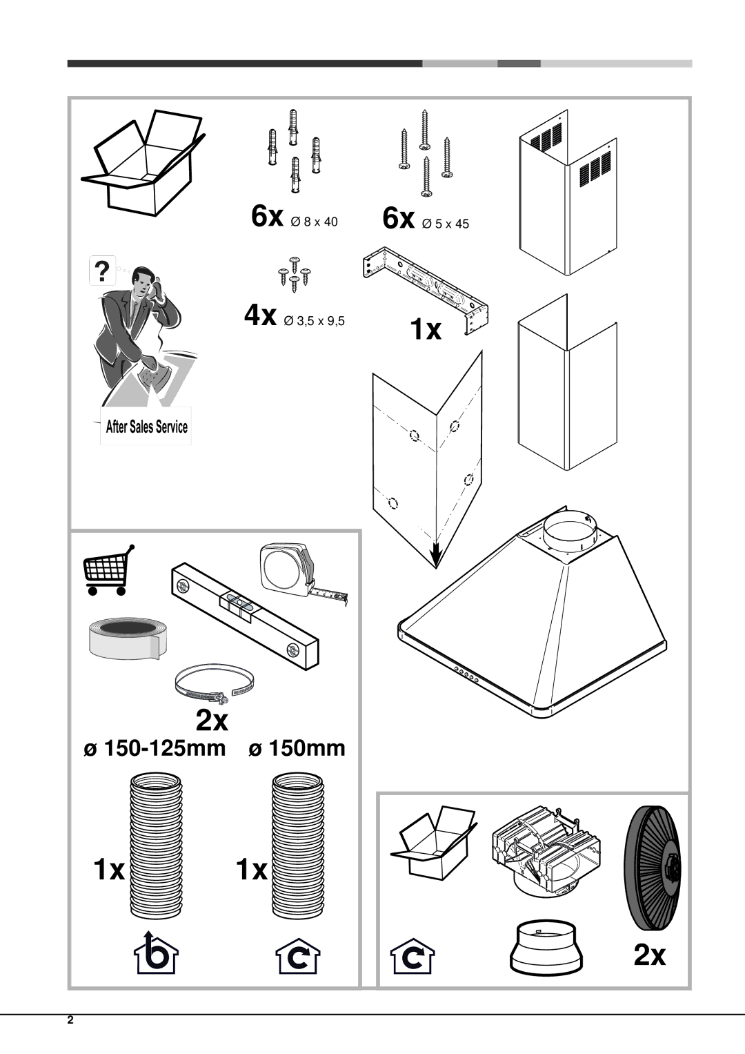 Hotpoint HHC6.7AM(BK), HHC6.7AM(WH) manual 150mm 150-125mm 