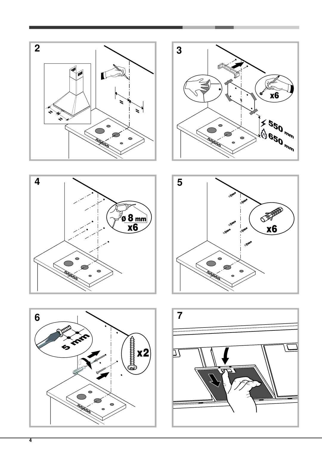 Hotpoint HHC6.7AM(BK), HHC6.7AM(WH) manual 550 650 