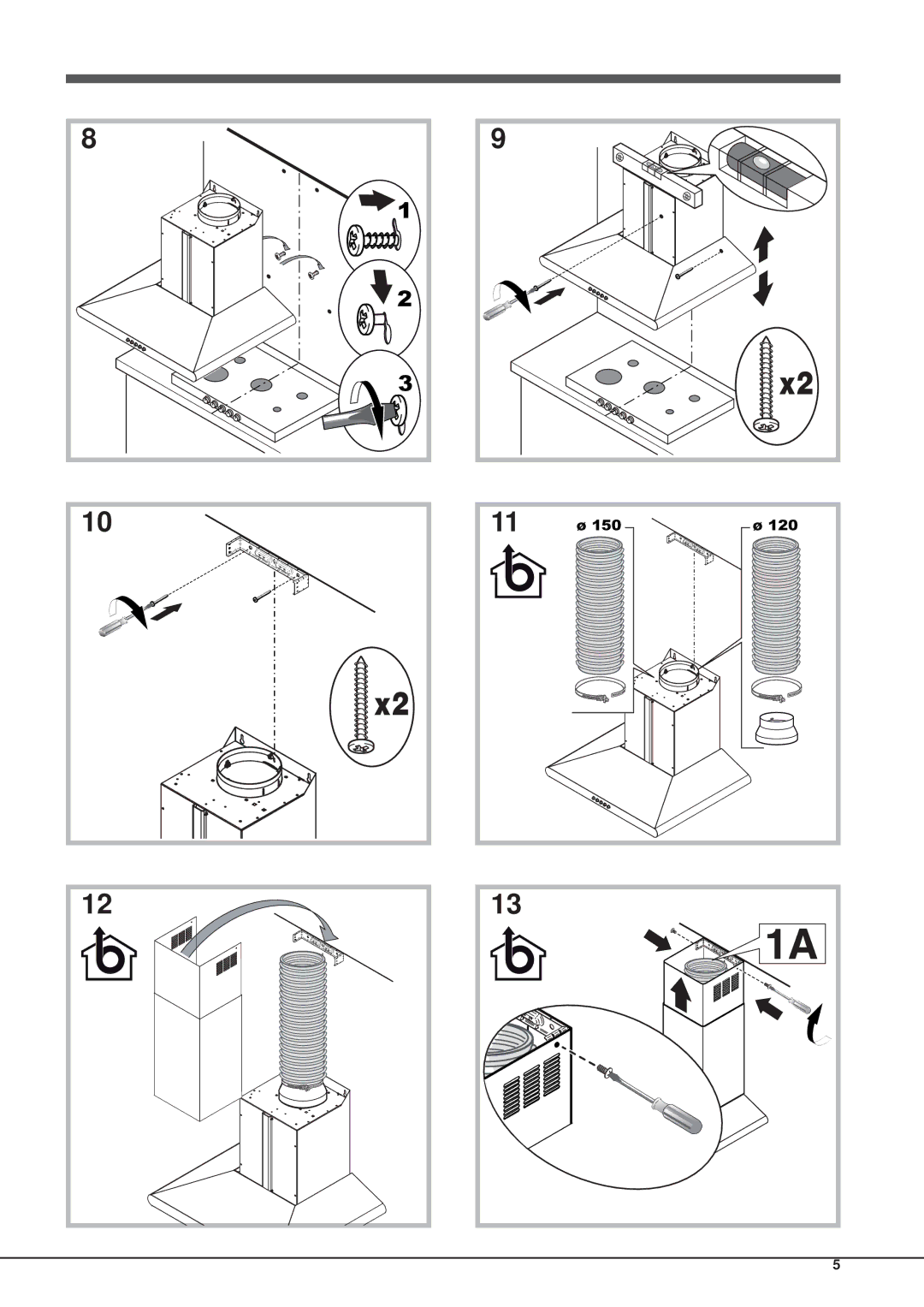 Hotpoint HHC9.7AB, HHC6.7ABI, HHC7.7AB, HHC6.7ABK manual 150 120 