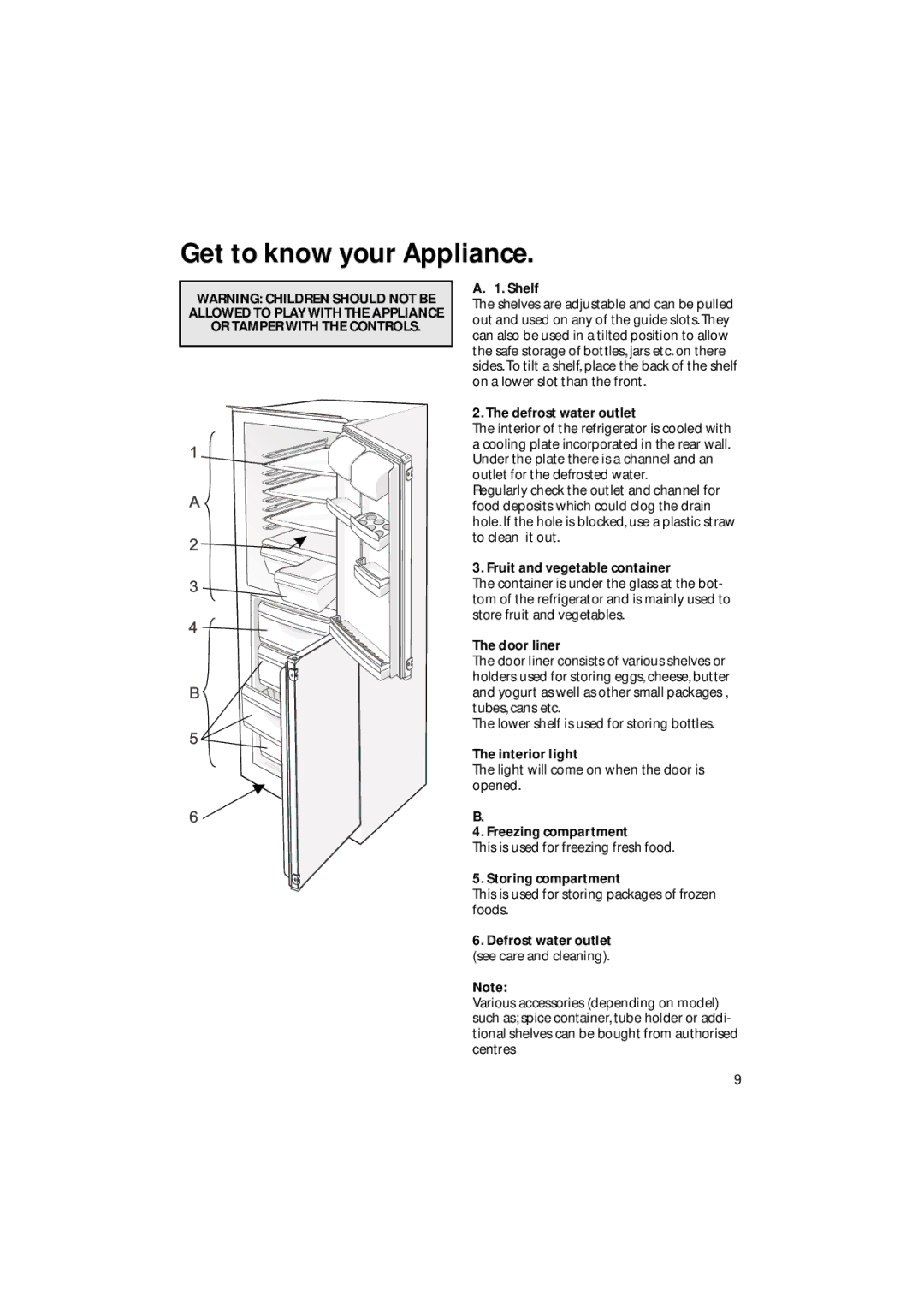 Hotpoint HM311i manual Get to know your Appliance 