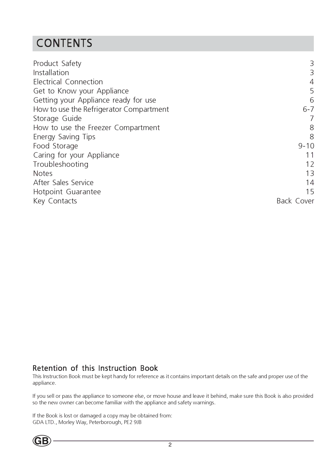 Hotpoint HM312I manual Contents 