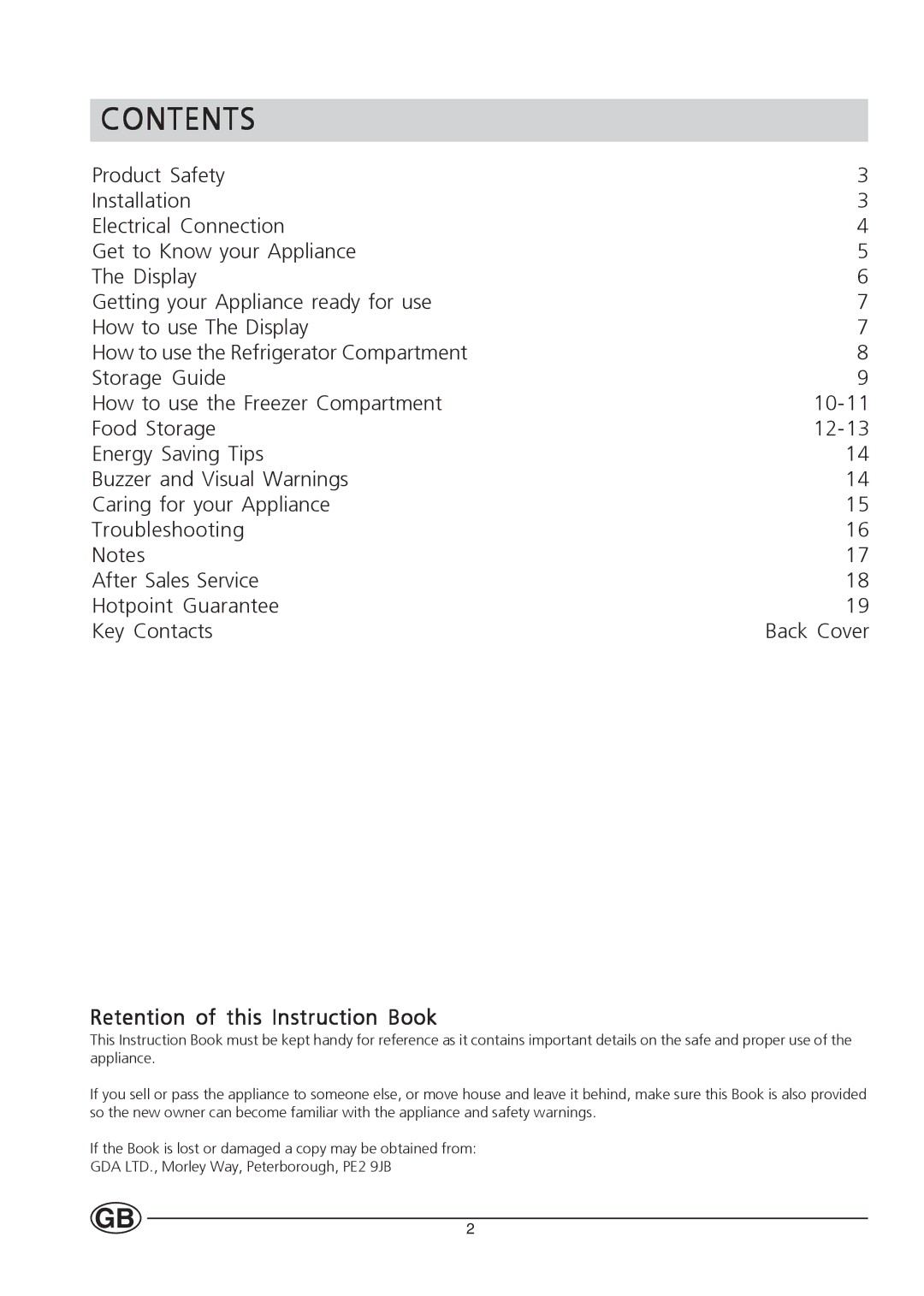 Hotpoint HMS313I manual Contents 