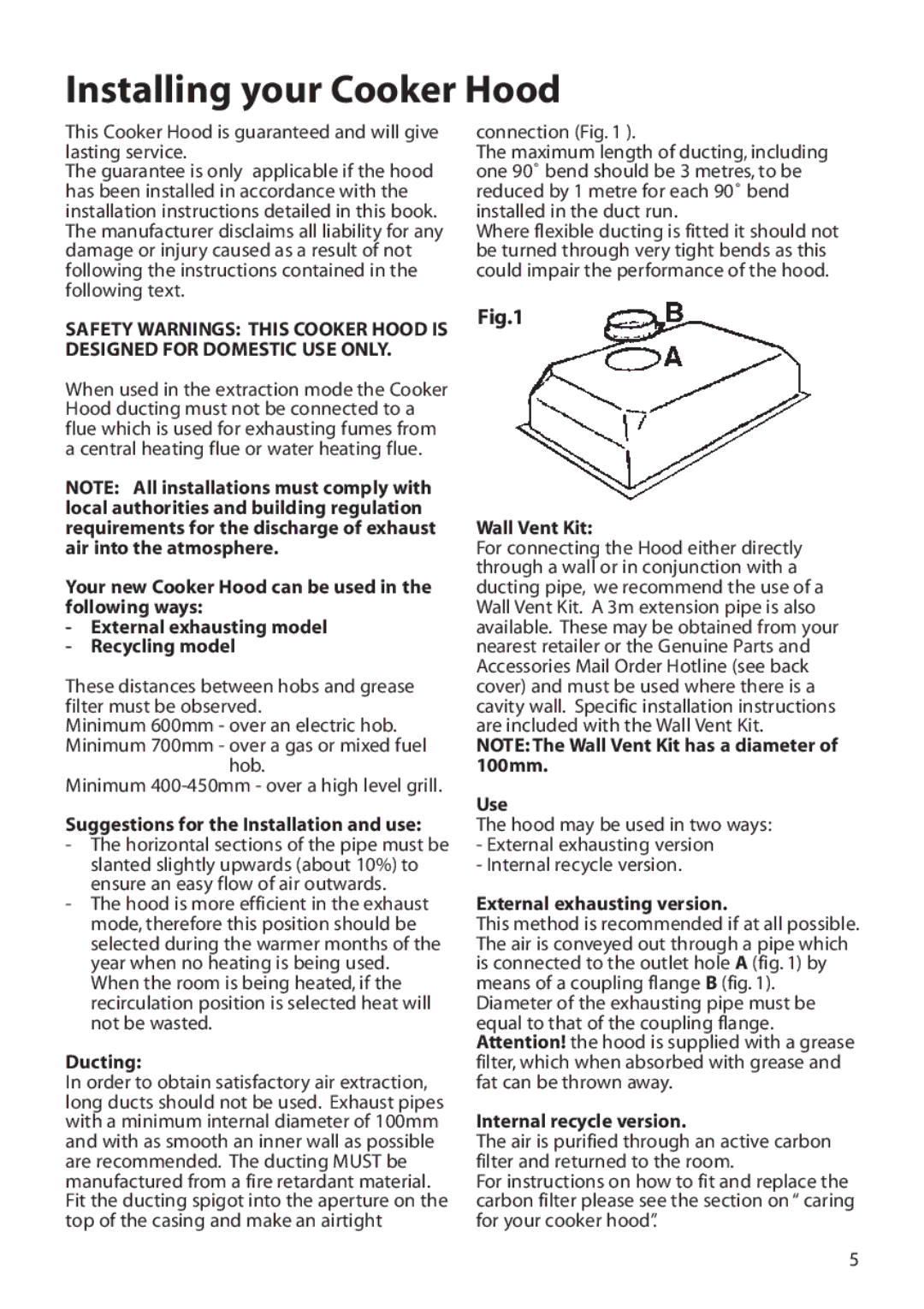 Hotpoint HTU30 manual Installing your Cooker Hood 